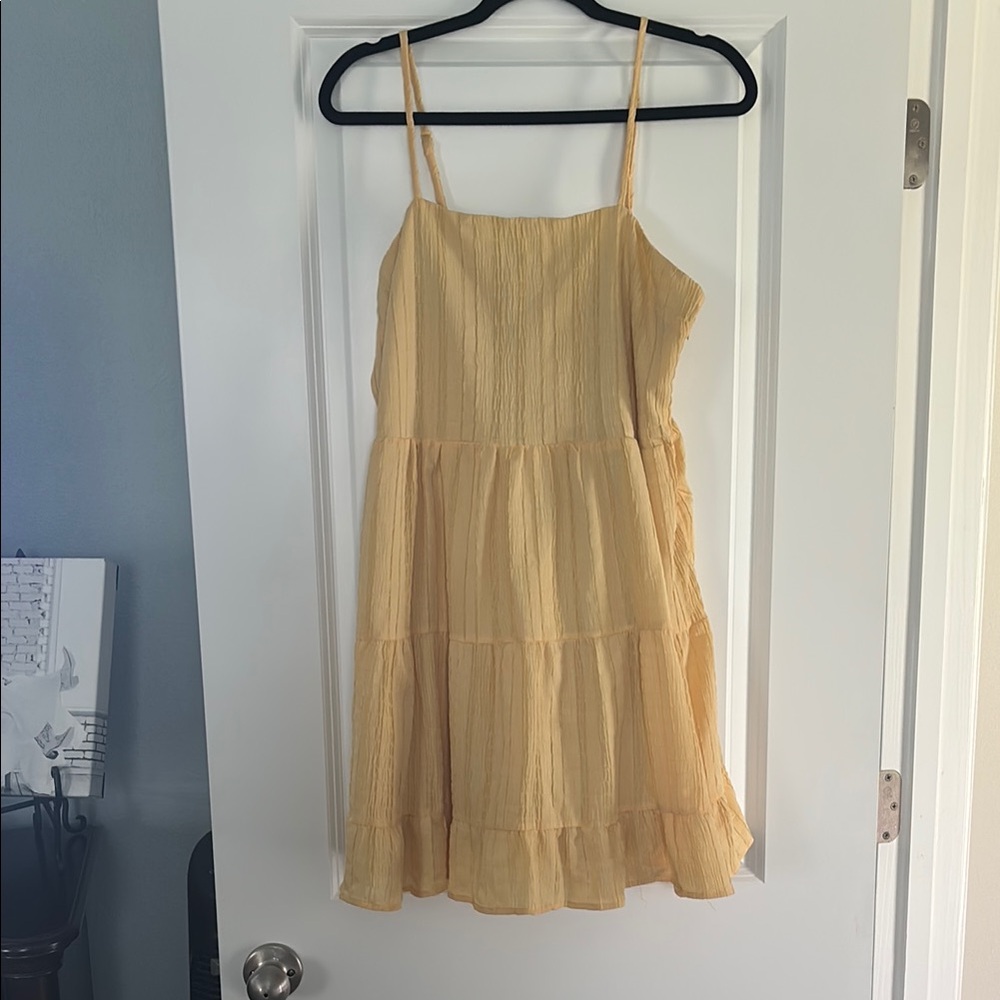 Yellow Sleeveless Tiered Dress